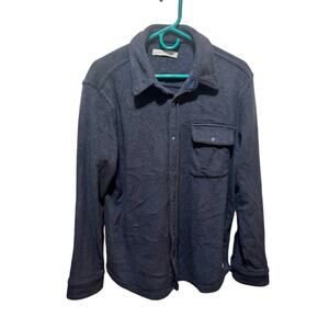 Outerknown Blanket Shirt Navy Blue Woven Cotton Flannel Button Up Men's Size M